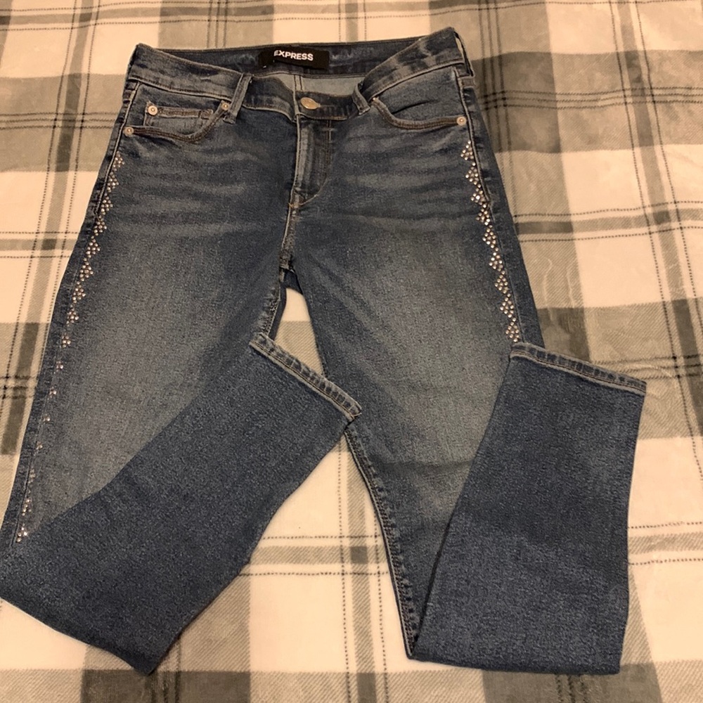 Express Rhinestone Ankle Leggings